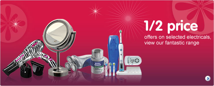 1/2 price on selected electricals